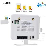Router KuWFi 4G Karta SIM 300 Mb / s Odblokowany router bezprzewodowy 4G CPE 150 Mb / s Mobilny punkt dostępu Wi-Fi CAT4 z gniazdem karty SIM 4 porty LAN 2